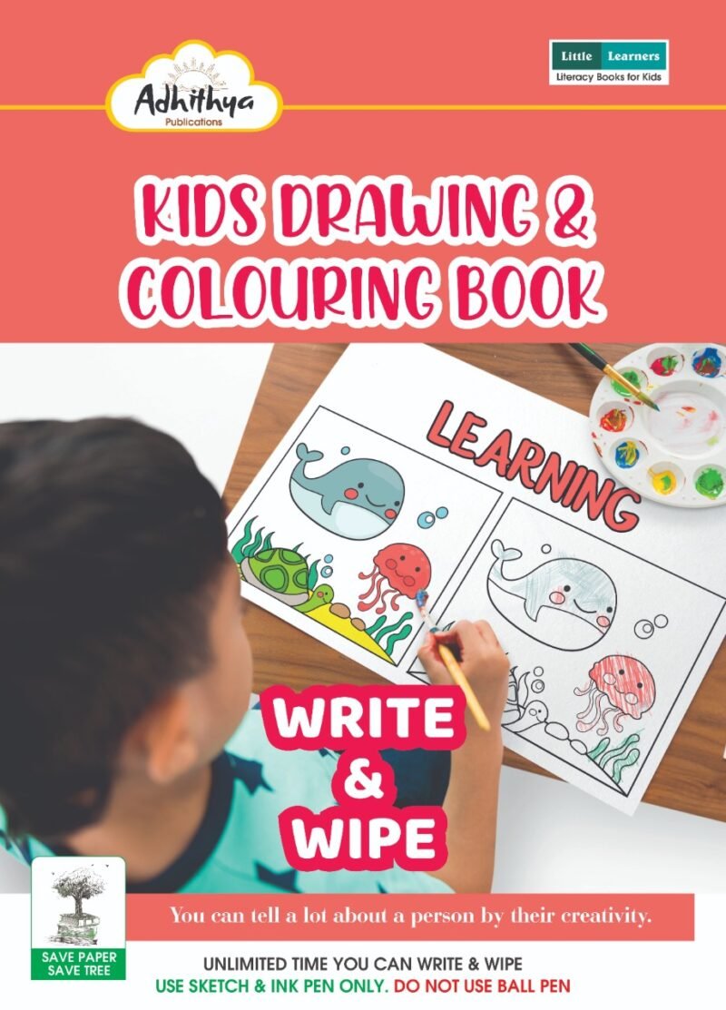 Kids Drawing & Colouring book ( Reusable )